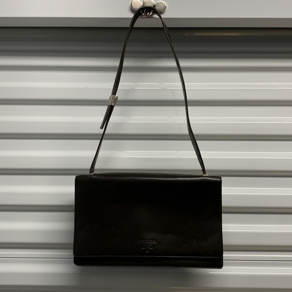 Prada Vitello Sport Flap Bag Women Black Leather Crossbody Messenger Italy - Picture 2 of 16